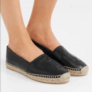Saint Laurent Monogram Leather Espadrilles